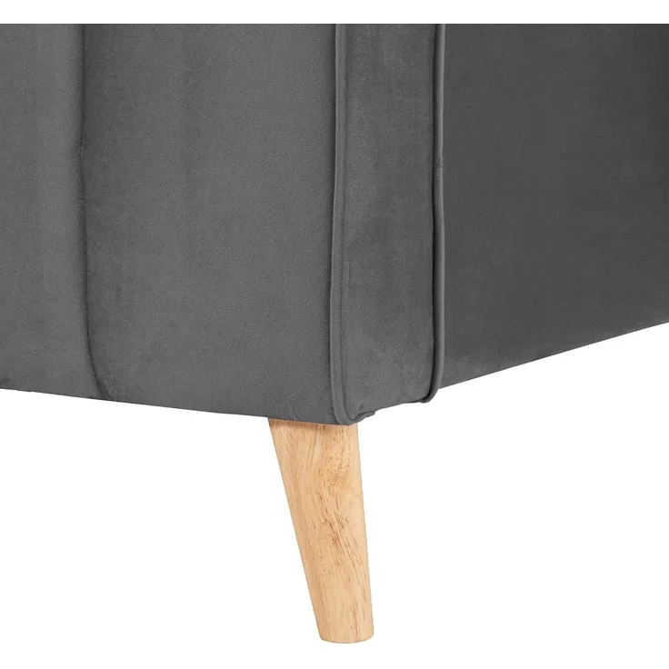 Homestyle4u Polsterbett inkl. Lattenrost, Samt 140x200 Grau