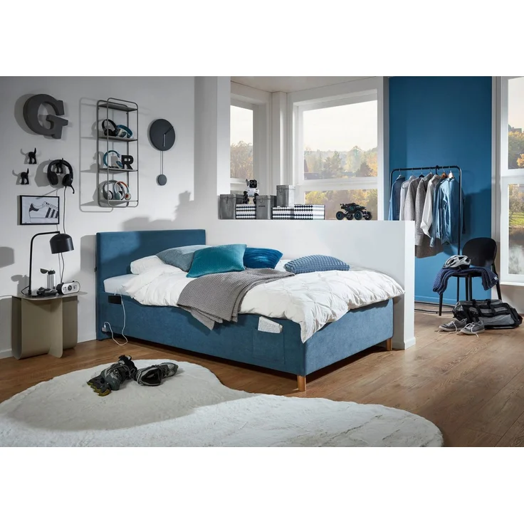 meise.möbel Kinderbett COOL, Polsterbett wahlweise mit Bettkasten, Jugendbett inkl. USB-Anschluss – Bild 1