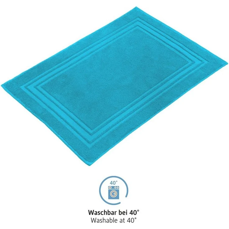 Komfortec Badvorleger Set 2 Teilig, Frottee Duschvorleger, Waschbar Duschmatte & Badteppich, 600 g/m² &100% Baumwolle, Saugfähig & Schnelltrocknend, 50x70 cm, Türkis – Bild 3