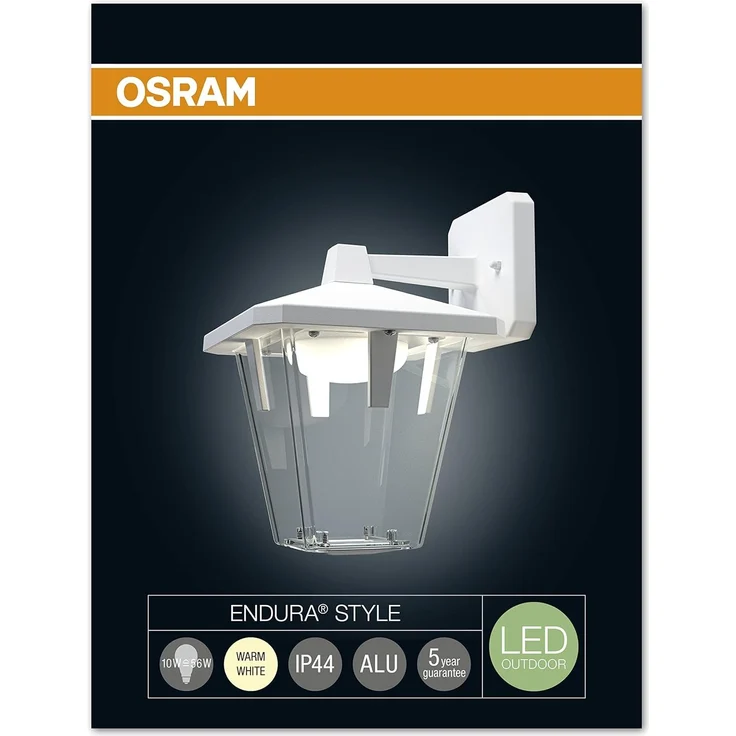 Osram Endura Style Lantern Classic Down LED Wand-aussenenleuchte, Aluminiumkörper, 10 Watt, warmweiss, 3000K, weiss – Bild 3