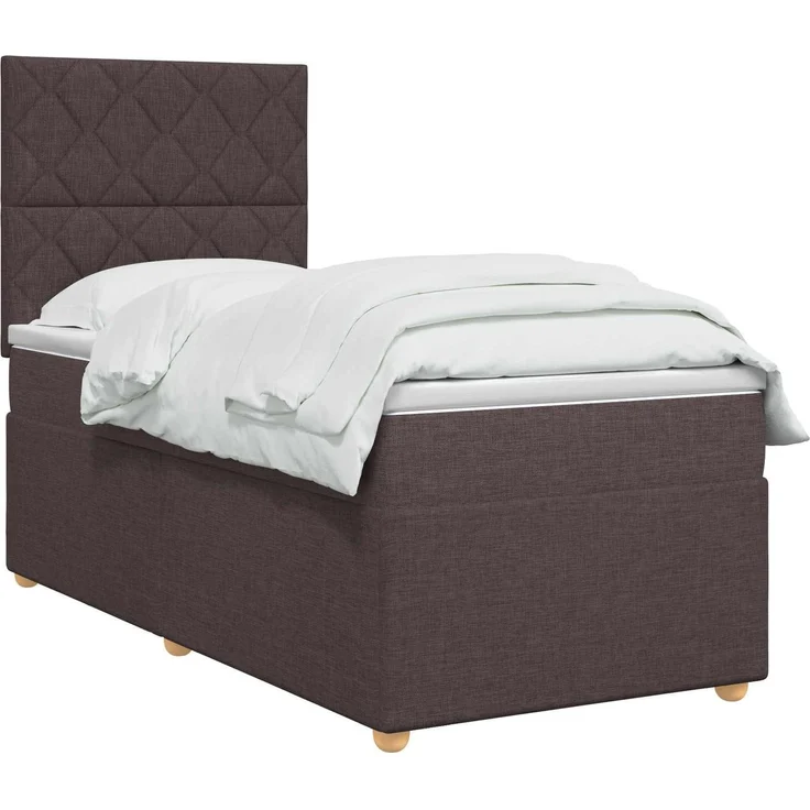 vidaXL Boxspringbett mit Matratze Dunkelbraun 80 x 200 cm Stoff 3455227 – Bild 3