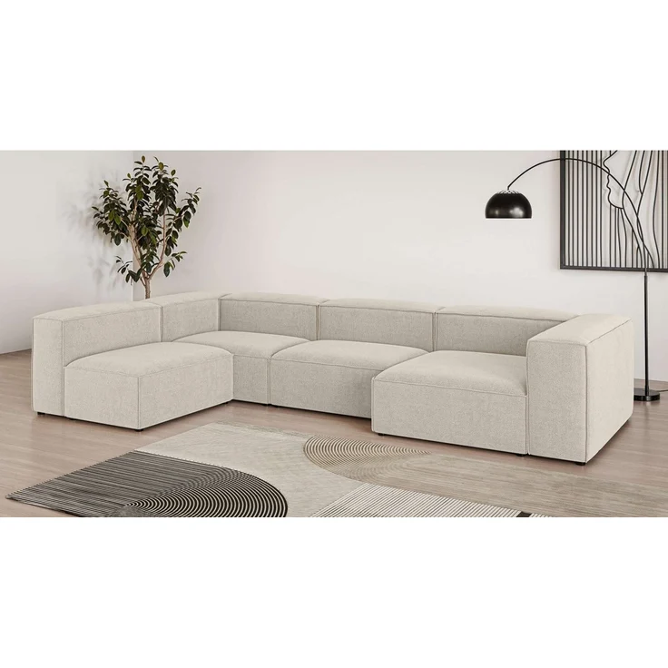 OTTO home Wohnlandschaft HAILY U-Form mit Ottomane links/rechts, Maße B/T/H: 360/200/72 cm, als Modul oder separat verwendbar, für individuelle Zusammenstellung – Bild 1