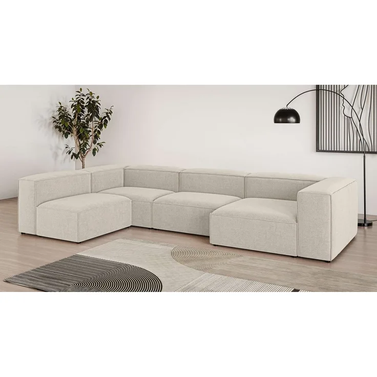 OTTO home Wohnlandschaft HAILY U-Form mit Ottomane links/rechts, Maße B/T/H: 360/200/72 cm, als Modul oder separat verwendbar, für individuelle Zusammenstellung