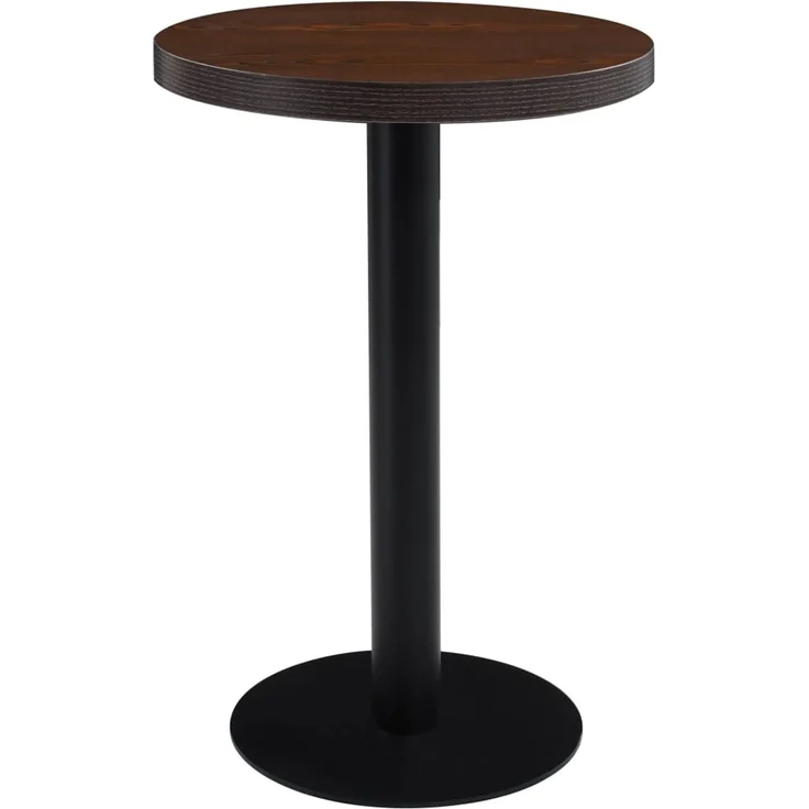 Bistrotisch FLORI rund Dunkelbraun/Schwarz 50 cm MDF | Esstisch kleiner Tisch Cafe Gartentisch Balkontisch Outdoortisch – Bild 1