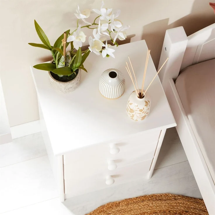 IDIMEX Nachtkommode RONDO, Nachttisch RONDO Kiefer massiv Kommode mit 3 Schubladen Landhaus Massi – Bild 5