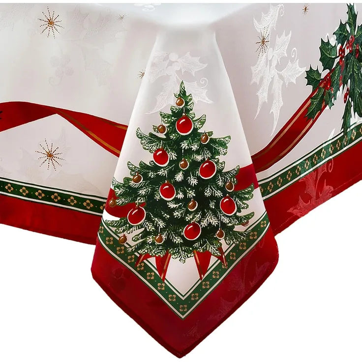 Elrene Home Fashions Villeroy & Boch Toy's Delight Tischdecke aus Stoff, Weihnachtsdekoration, 152,4 x 259,1 cm, rechteckig
