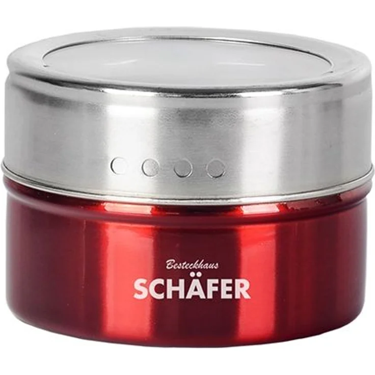 7tlg Edelstahl Metallic Gewürzdosenset Gewürzregal Salz Pfeffer Küche Gewürz Behälter Rot – Bild 2