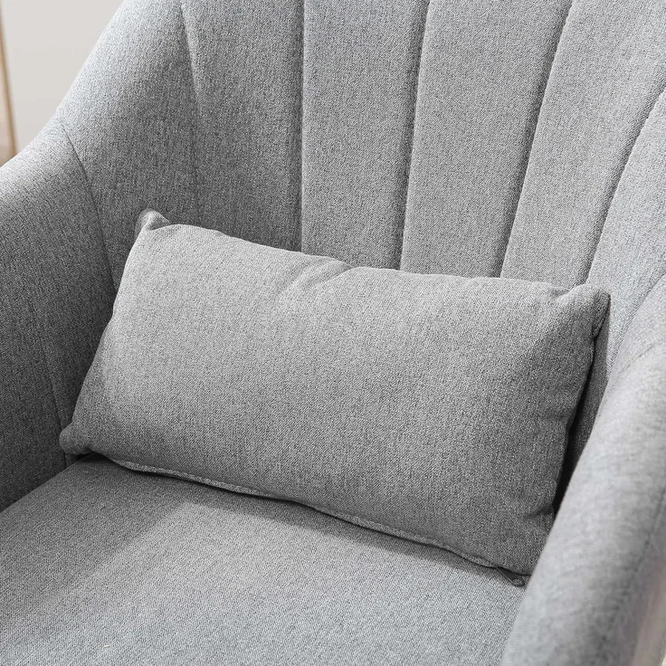 HOMCOM Relaxsessel höhenverstellbarer Bürostuhl (Drehhocker, 1-St, Arbeitshocker mit Lendenwirbelstütze), Stahl, Grau, 60 x 60 x 79-91 cm – Bild 9