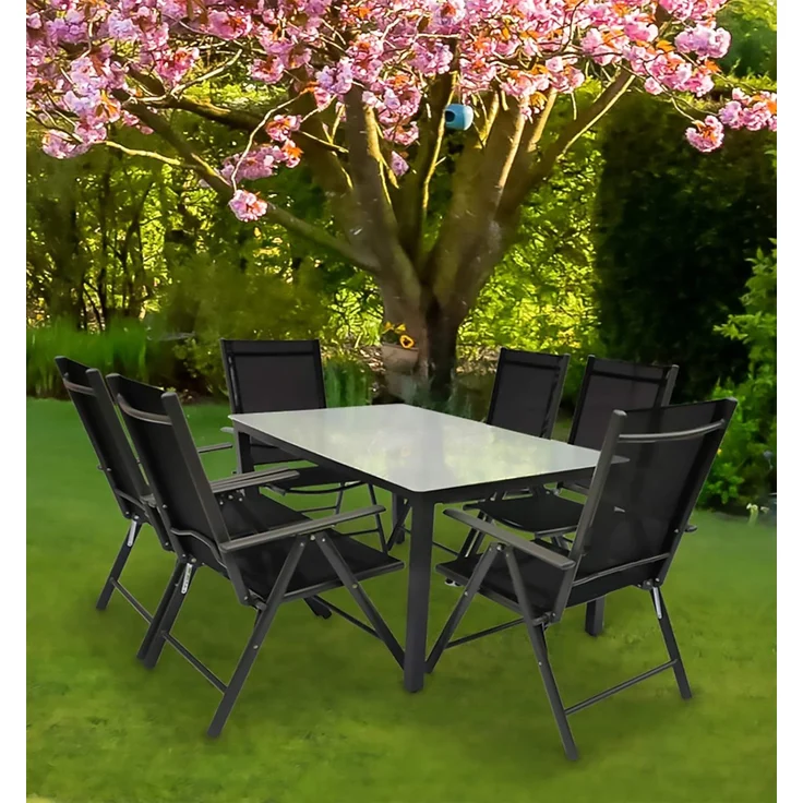 VCM Gartenmöbel-Set Miami 917336 Anthrazit H. 105 x B. 140 x T. 80 cm – Bild 6