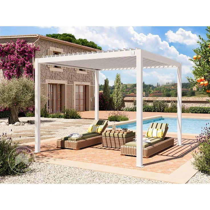 PRIMEYARD Pergola, Aluminium / Stahl weiß, 3x3 m – Bild 2