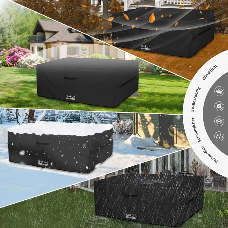 Abdeckung Gartenmöbel Winterfest 420D Oxford Gewebe Wetterschutz 170x95x74cm – Bild 7