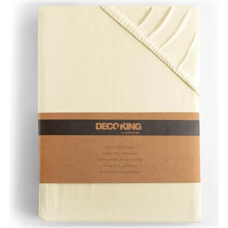 DecoKing Spannbettlaken 120x200 140x200 cm 100% gekämmte Baumwolle Creme Spannbetttücher Jersey Boxspringbett Amber 120x200 140x200 – Bild 2