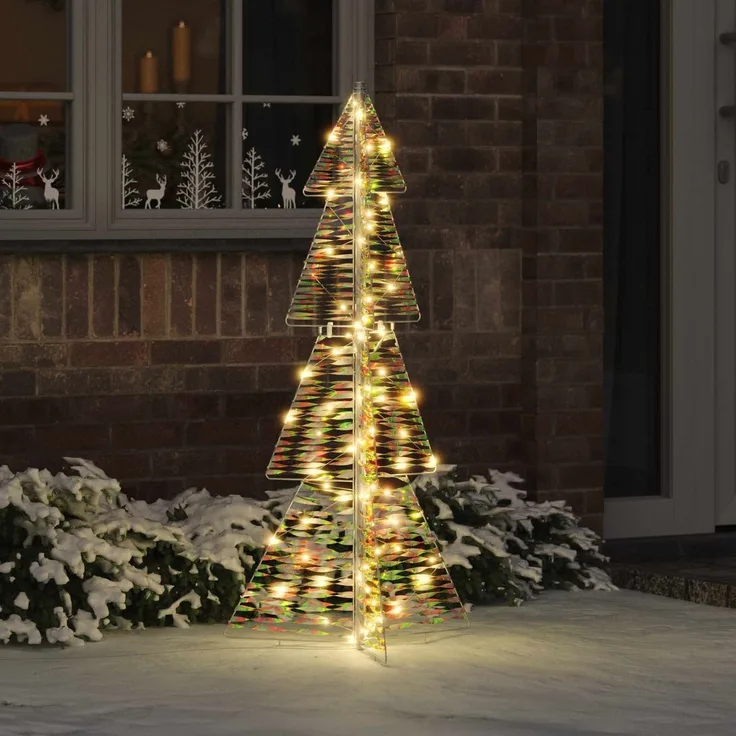 vidaXL Weihnachtsbaum Warmes Weiß 120 cm PET 100 LEDs 42019214