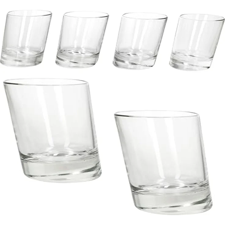 MamboCat Whiskyglas 6x Pisa Whisky-Gläser 250ml Tumbler D.O.F. Glas Scotch dicker Boden, Glas – Bild 2