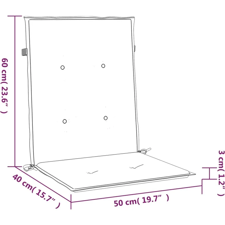 vidaXL Gartenstuhlauflagen für Niedriglehner 2 Stk. Grau Oxford-Gewebe 47550 – Bild 10
