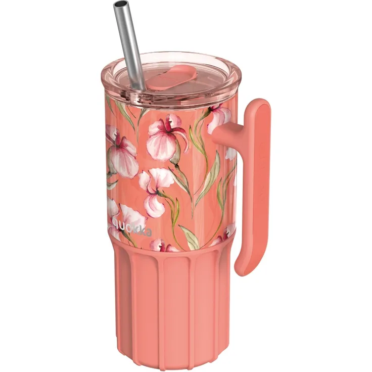 Vakuumisolierter Thermobecher aus Edelstahl Trinkflasche Doppelwandig 720 ml Korallenrosa