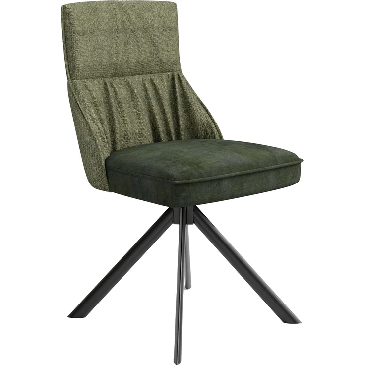 Stuhl >CALIFORNIA< 2er-Set in grün aus Webstoff/Velvet 50x89x56 cm (BxHxT) – Bild 2