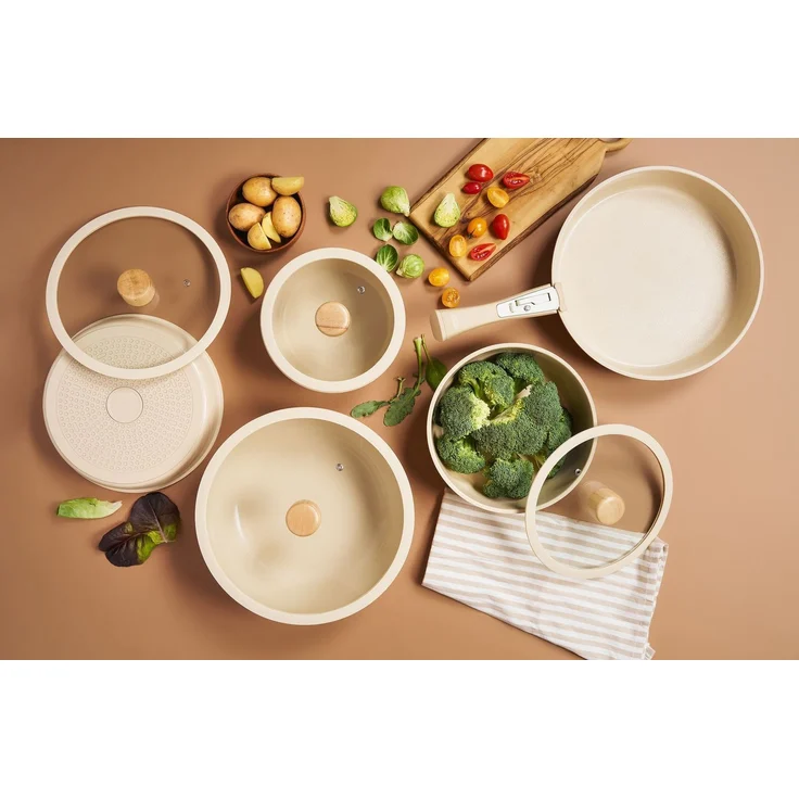 Hermia Concept 'Hona Xl - Cream' Topfset (14-teilig), Creme, Ø 28 cm – Bild 1