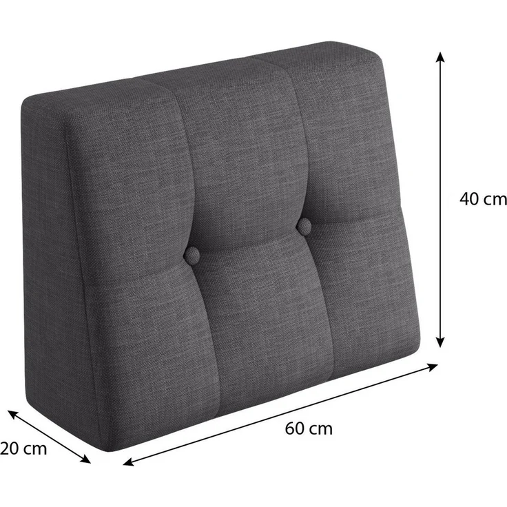 sunnypillow Rückenkissen Palettenkissen gesteppt Seitenkissen 60x40x20/10cm, Anthrazit