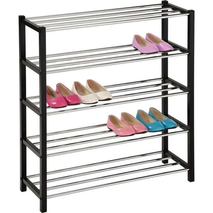 IDIMEX Schuhregal DUBLIN, Schuhständer mit 5 Ablage 80cm breit Schuhaufbewahrung Metall schwarz – Bild 3