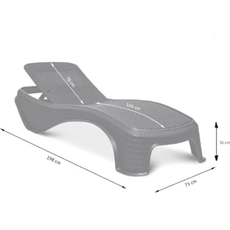 Keter Sonnenliege m287283, stapelbar mit 5 Positionen der Rückenlehne, Kunstharz, Atlantic Marron, 197 x 74 x 36 cm – Bild 3