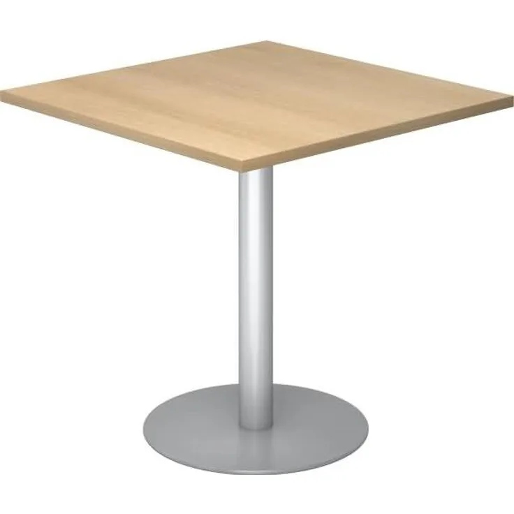 Besprechungstisch STF08 80x80cm Eiche Gestellfarbe: Silber