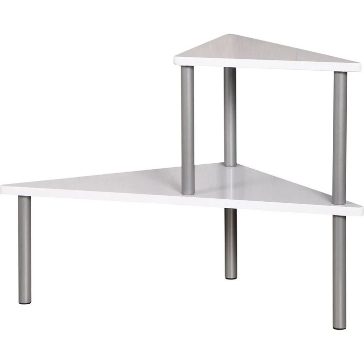 Kesper 2-etagiges Küchenregal Küchen-Eckregal, Metall, 53 x 38 x 38 cm Weiß