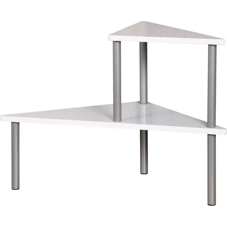 Kesper 2-etagiges Küchenregal Küchen-Eckregal, Metall, 53 x 38 x 38 cm Weiß