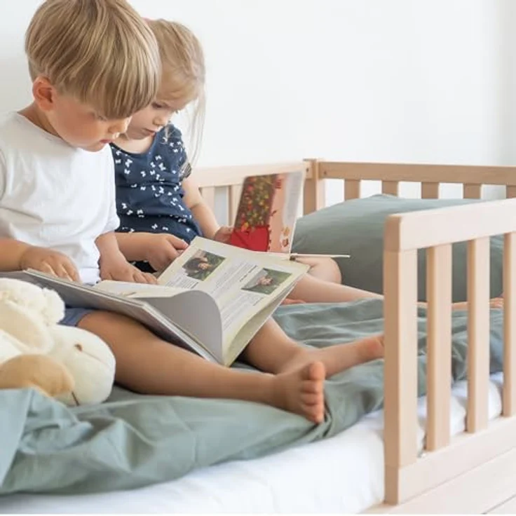 Ehrenkind Kinderbett Livo aus massivem Buchenholz, FSC® zertifiziert, inkl. Rausfallschutz (langlebig & flexibel, Kinder Bett in Buche, Kinderbetten) – Bild 2