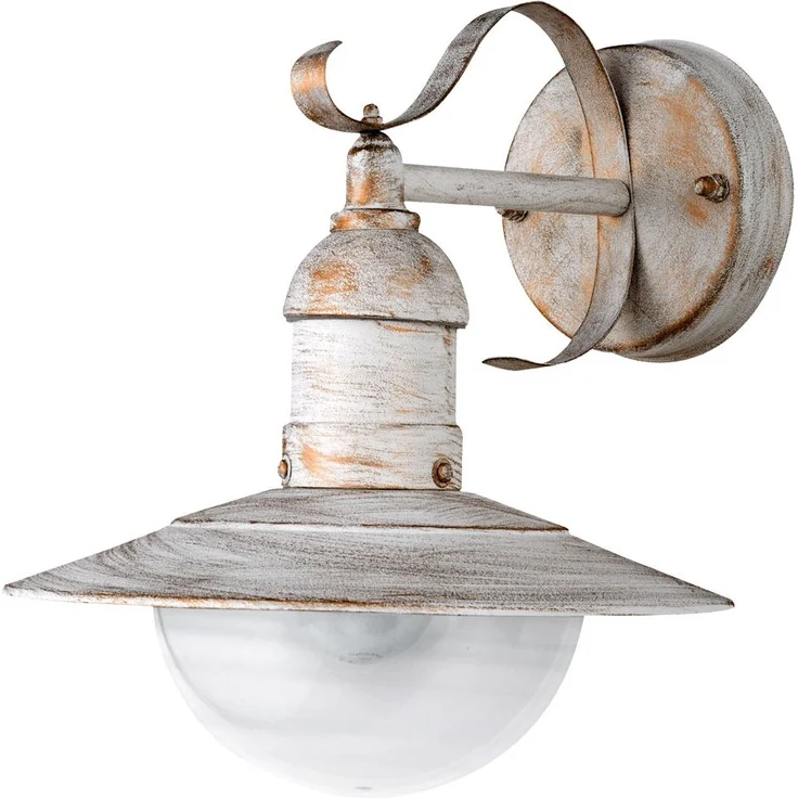 Wandleuchte, IP44, Landhausstil, weiß, gold, H 25,6cm – Bild 1