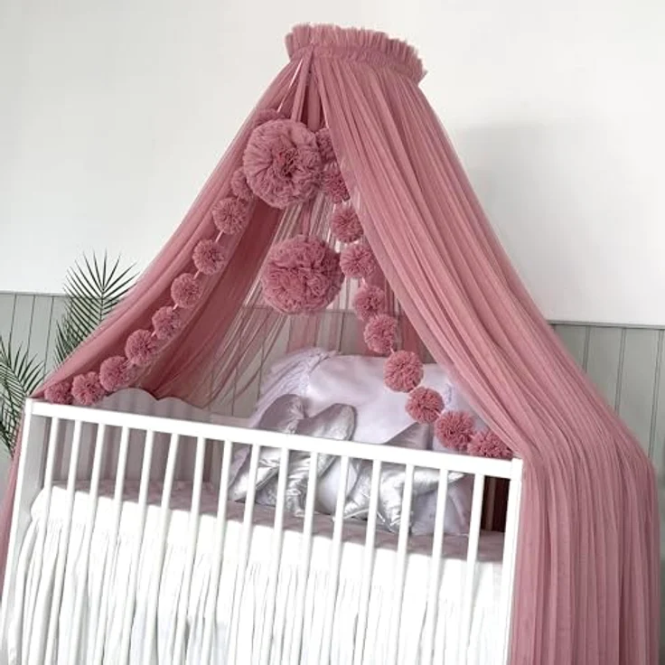 Baby Fancyroom Betthimmel Betthimmel aus 12 Meter Tüll aus 1. Klasse für Kinderbett Gitterbett, Himmel für Babybett Kinderbett – Bild 4