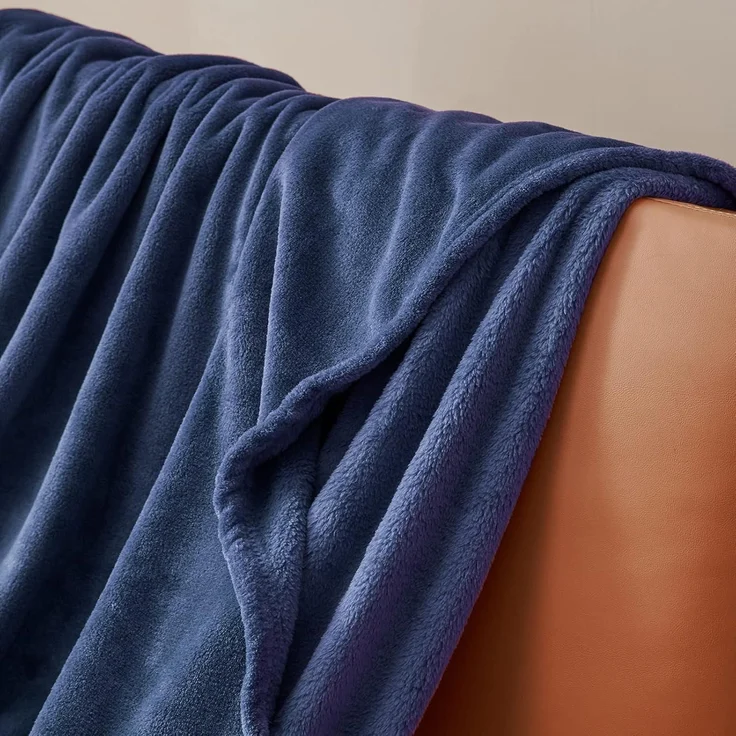 Kuscheldecke Fleecedecke 150x200 XL Sofa Blau 150 x 200 cm Marine Blau – Bild 7
