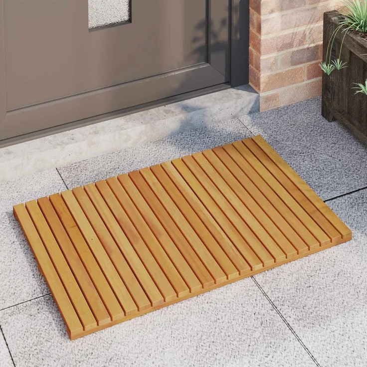 vidaXL Badematte Uni Braun 80 x 50 cm Holz 42025256 – Bild 2