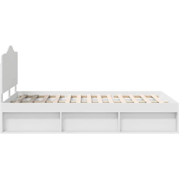 vidaXL Bettrahmen mit Kopfteil Weiß 120 x 200 cm Massives Kiefernholz 3413326 – Bild 7