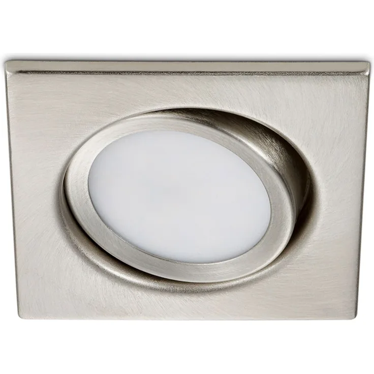 Eckiger LED Einbaustrahler RILA schwenkbar Nickel matt 5 Watt