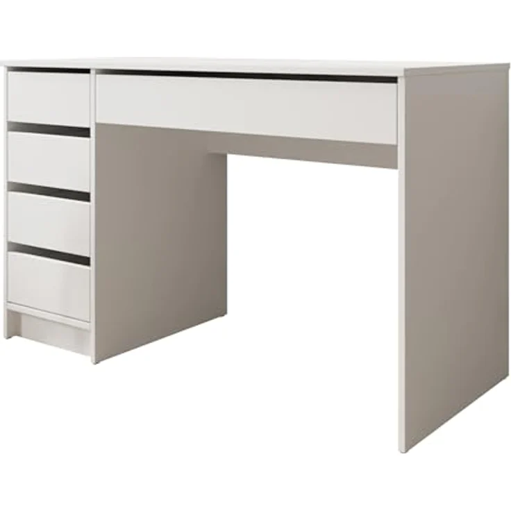 Mirjan24 Schreibtisch 'Ada' Schubladen beidseitig montierbar, 75 x 55 x 120 cm Weiß – Bild 2