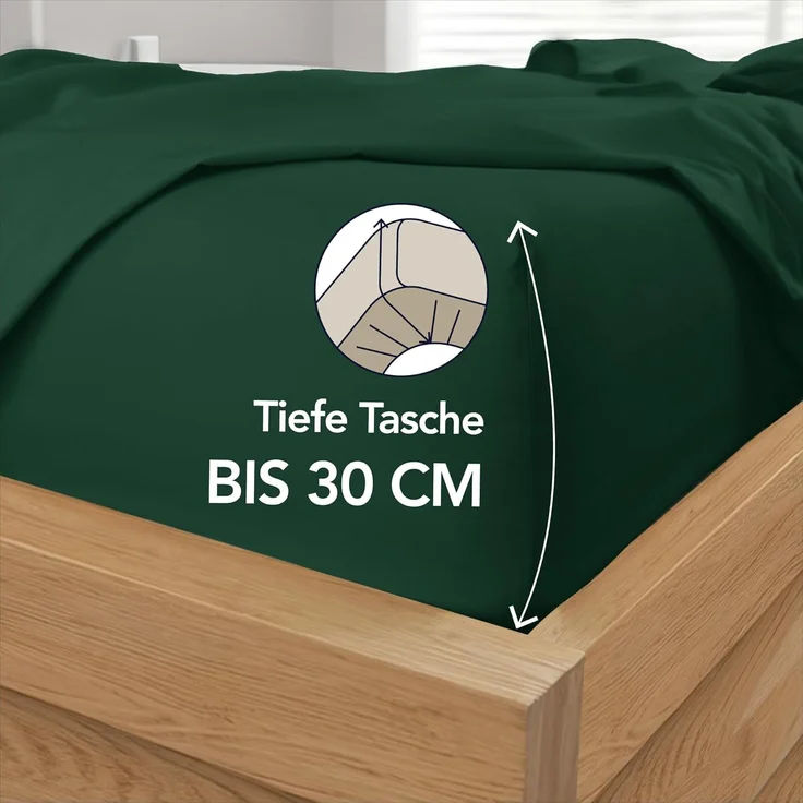 Dreamzie - Spannbettlaken 90x190 | Mikrofaser Weich – Für Dicke Matratzen – Oeko-Tex | Komfort, Atmungsaktivität, Pflegeleicht – Grün – Bild 2