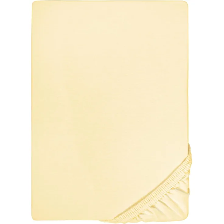 biberna Feinjersey-Spannbetttuch, 100 % Baumwolle, gelb, 1x 180x200 cm - 200x200 cm
