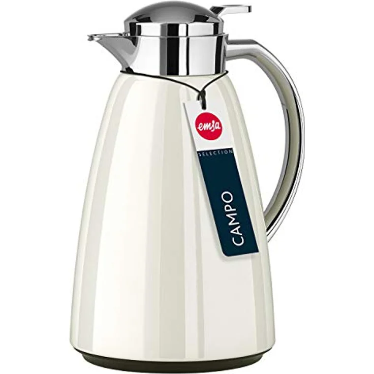 Emsa Campo Isolierkanne 516526 | 1L Füllmenge | Quick Tip Verschluss | 100% dicht | 12h warm, 24h kalt | Premium Edelstahl | Einfache Reinigung | Weiß glänzend – Bild 3