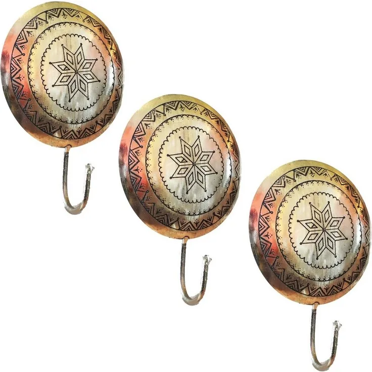 Marrakesch Orient & Mediterran Interior Kleiderhaken 3er Set Vintage Kleiderhaken Haken Halis Silber, (3-St), Handarbeit