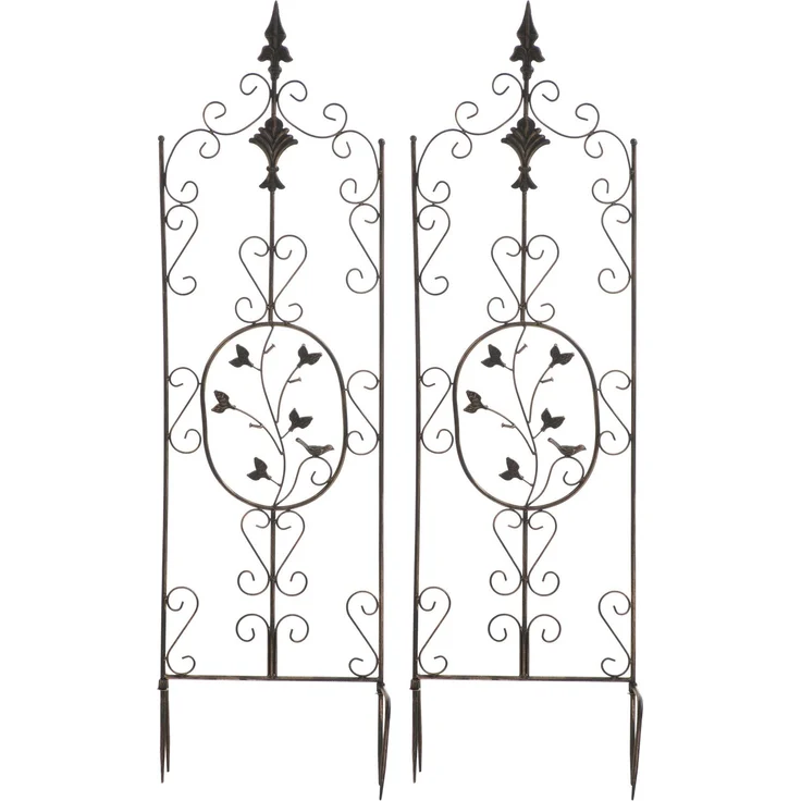 Rankgitter FALK 2er Set - 35x1x122cm, Metall, Bronze | Rankhilfe Kletterpflanzen Gartendekoration – Bild 1
