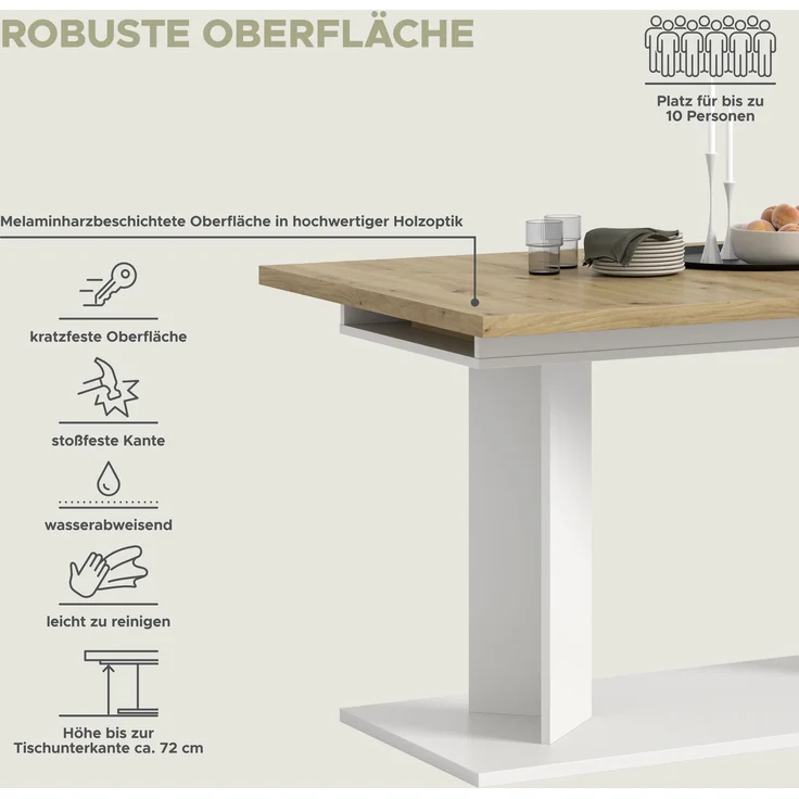 Gustav Esstisch in Artisan Eiche Nachbildung – Bild 8