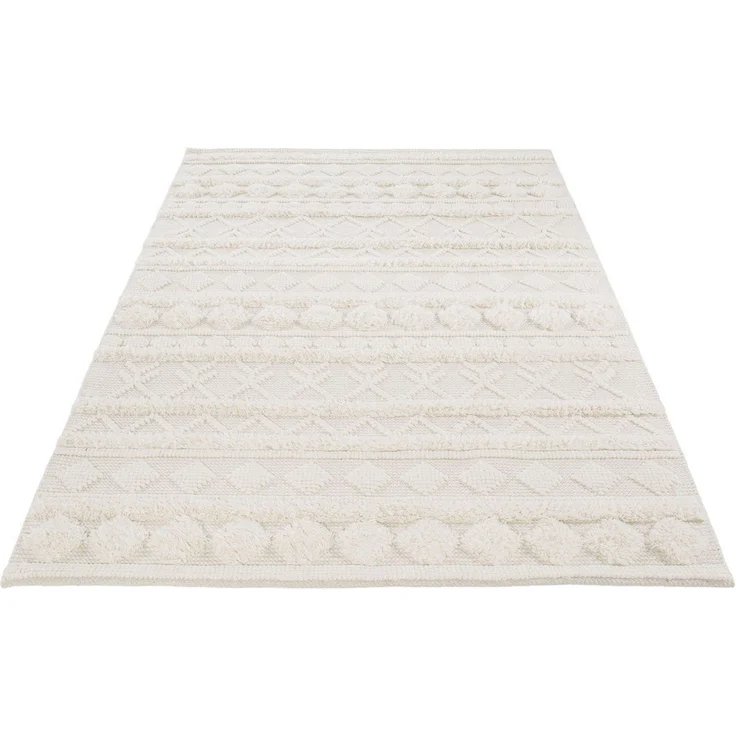 LUXOR living Wollteppich Hägga, rechteckig, Höhe: 15 mm, Handweb Teppich, reine Wolle, handgewebt, Hoch-Tief Struktur – Bild 5
