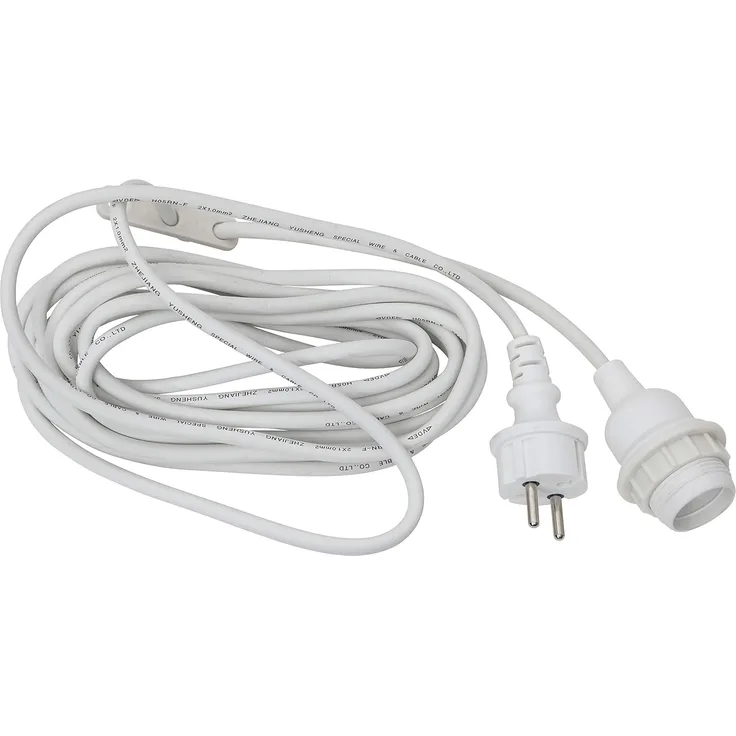 Lampenfassung ,Ute mit E27-Fassung, weiß, 5m, outdoor