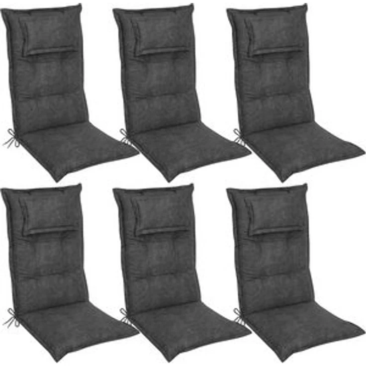 DILUMA Hochlehnerauflage Hochlehner Auflage Florence mit Kopfpolster 120x50x8 cm, (6 St) – Bild 6