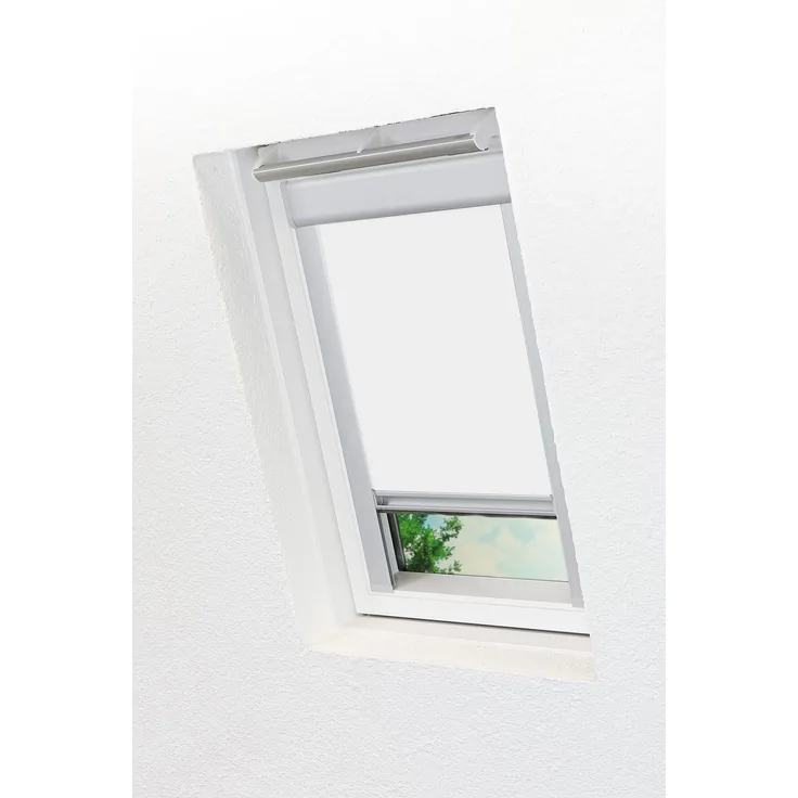 Lysel - Qualitätsdachfensterrollo abdunkelnd reinweiß Rollo geeignet für Velux Dachfenster 304, 334, M04, M34, MK34, 1, (B x H) 61.30cm x 74cm in weiß/reinweiß