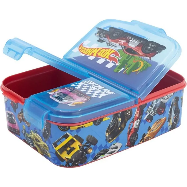 Stor Lunchbox Brotdose Hot Wheels 3 getrennte Fächer Vesper Dose