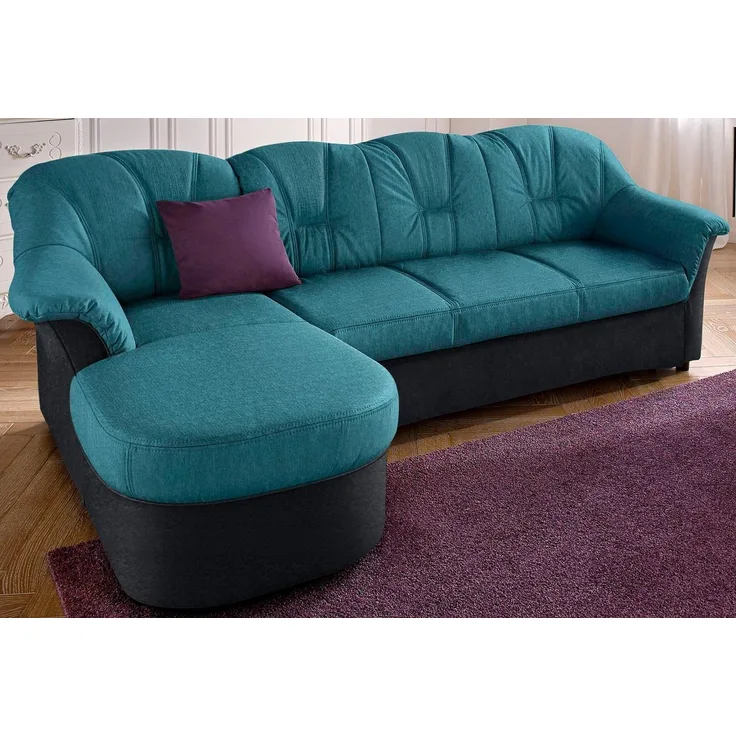 DOMO collection Ecksofa Flores Schlafsofa, B/T/H: 233/142/86 cm, L-Form, wahlweise mit Bettfunktion, wahlweise mit Federkern, auch in Leder