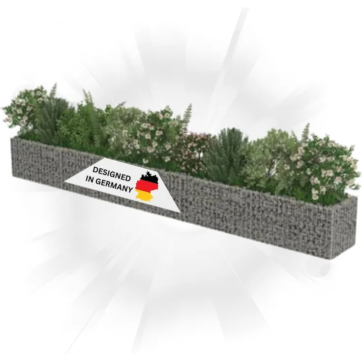 DELUKE® Gabionen Hochbeet ROON aus Stahl 450×50×50cm Steinkorb Gabionengitter Ziergabione Steingabione Drahtkorb befüllbar