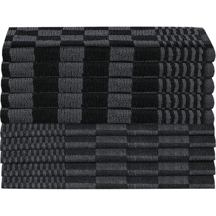 vidaXL 20-tlg. Handtuch-Set Schwarz und Grau Baumwolle 136286 – Bild 3